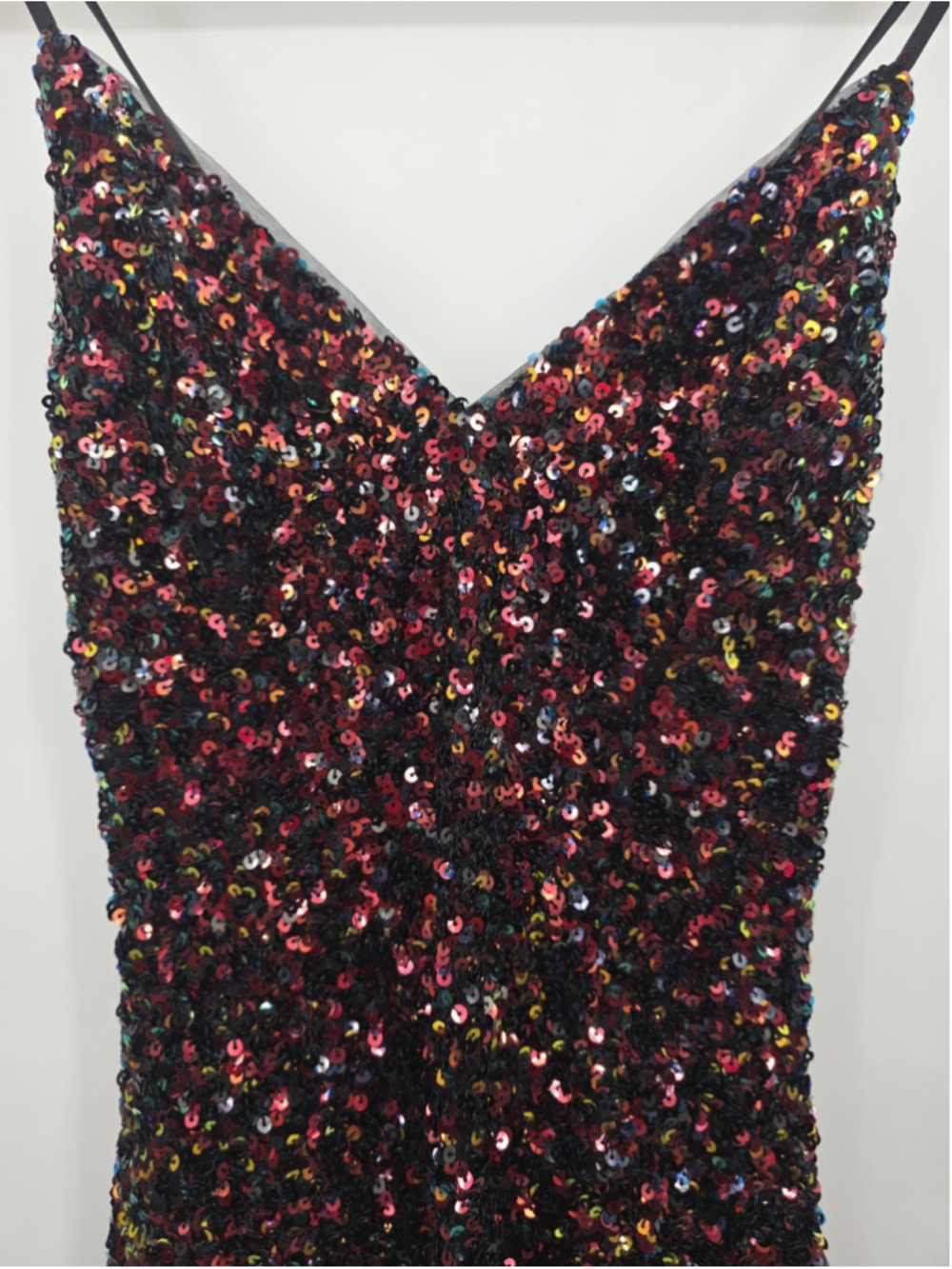 David's Bridal Dress Size 2 Sequin Glam Y2K Slip Midi Party Cocktail - Picture 7 of 13